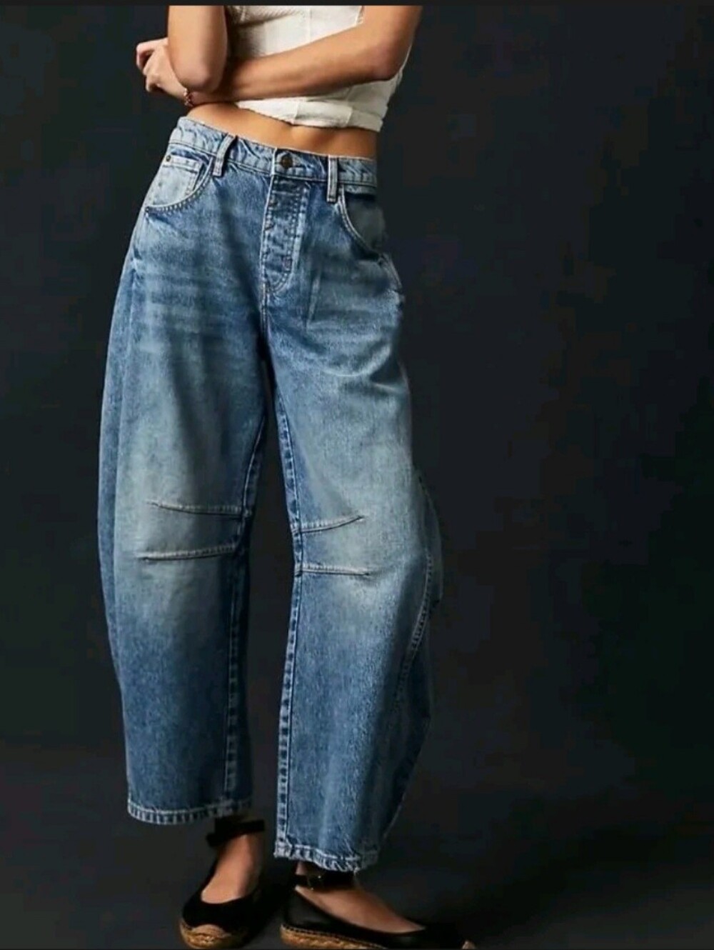 WE THE FREE PEOPLE GOOD LUCK BARREL JEANS